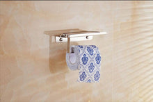 将图片加载到图库查看器,Stainless Steel Toilet Paper Holder Bathroom Wall Mount Paper Phone Holder Shelf Towel Roll Shelf Accessories Bathroom Tissue Roll Holder With Phone Shelf Stainless Steel Tissue Paper Dispenser Brushed Finished Wall Mount