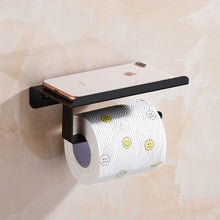 将图片加载到图库查看器,Stainless Steel Toilet Paper Holder Bathroom Wall Mount Paper Phone Holder Shelf Towel Roll Shelf Accessories Bathroom Tissue Roll Holder With Phone Shelf Stainless Steel Tissue Paper Dispenser Brushed Finished Wall Mount