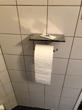 Load image into Gallery viewer, Stainless Steel Toilet Paper Holder Bathroom Wall Mount WC Paper Phone Holder Shelf Towel Roll shelf Accessories Toilet Paper Holder With Phone Shelf Aluminum Bathroom Accessories Tissue Roll Dispenser Storage Rack, Wall Mounted Modern Paper Towel Adapter