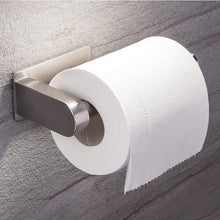 将图片加载到图库查看器,Stainless Steel Wall Toilet Paper Roll Holder Black Silver Self Adhesive Toilet Paper Holder for Bathroom Stick Wall Towel Rack