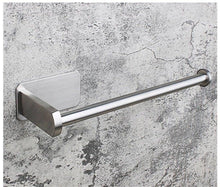 将图片加载到图库查看器,Stainless Steel Wall Toilet Paper Roll Holder Black Silver Self Adhesive Toilet Paper Holder for Bathroom Stick Wall Towel Rack