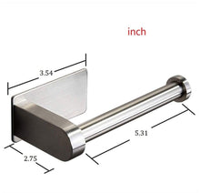 将图片加载到图库查看器,Stainless Steel Wall Toilet Paper Roll Holder Black Silver Self Adhesive Toilet Paper Holder for Bathroom Stick Wall Towel Rack