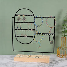 将图片加载到图库查看器,Stand Jewelry Display Organizer Earrings Pendants Bracelets Jewelry Holder With Wooden Base Earrings Storage Rack Metal Jewelry Storage Stand Necklace Rack Ornaments Display Stand Shopping Earring Stand
