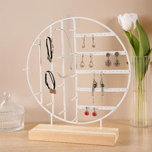 将图片加载到图库查看器,Stand Jewelry Display Organizer Earrings Pendants Bracelets Jewelry Holder With Wooden Base Earrings Storage Rack Metal Jewelry Storage Stand Necklace Rack Ornaments Display Stand Shopping Earring Stand