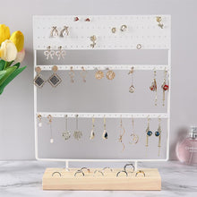 将图片加载到图库查看器,Stand Jewelry Display Organizer Earrings Pendants Bracelets Jewelry Holder With Wooden Base Earrings Storage Rack Metal Jewelry Storage Stand Necklace Rack Ornaments Display Stand Shopping Earring Stand