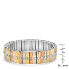 Load image into Gallery viewer, Steel by Design Stainless Tri-Color Stretch Bracelet
