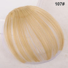 Load image into Gallery viewer, Straight Light Brown Dark Brown Blunt Air Bangs Front Hair Fringes bangs Clip in Neat Women Fringes Natural Flat Neat Bangs With Temples For Women One Piece Hairpiece