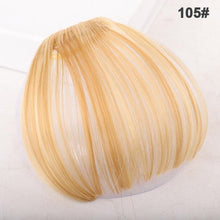 Load image into Gallery viewer, Straight Light Brown Dark Brown Blunt Air Bangs Front Hair Fringes bangs Clip in Neat Women Fringes Natural Flat Neat Bangs With Temples For Women One Piece Hairpiece