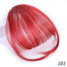 Load image into Gallery viewer, Straight Light Brown Dark Brown Blunt Air Bangs Front Hair Fringes bangs Clip in Neat Women Fringes Natural Flat Neat Bangs With Temples For Women One Piece Hairpiece