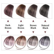 Load image into Gallery viewer, Straight Light Brown Dark Brown Blunt Air Bangs Front Hair Fringes bangs Clip in Neat Women Fringes Natural Flat Neat Bangs With Temples For Women One Piece Hairpiece