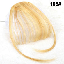Load image into Gallery viewer, Straight Light Brown Dark Brown Blunt Air Bangs Front Hair Fringes bangs Clip in Neat Women Fringes Natural Flat Neat Bangs With Temples For Women One Piece Hairpiece