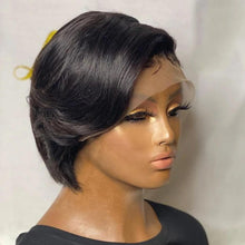 将图片加载到图库查看器,Straight Pixie Cut Wig Side Part Lace Front Human Hair Wigs Pre-plucked for Black Women Brazilian Bob Wig Transparent Lace Wigs Human Hair Wigs For Black Women Gifts for Girlfriends