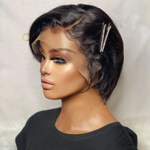 将图片加载到图库查看器,Straight Pixie Cut Wig Side Part Lace Front Human Hair Wigs Pre-plucked for Black Women Brazilian Bob Wig Transparent Lace Wigs Human Hair Wigs For Black Women Gifts for Girlfriends