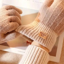 将图片加载到图库查看器,Stretch Knit Wool Full Finger Mittens