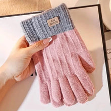 将图片加载到图库查看器,Stretch Knit Wool Full Finger Mittens