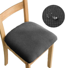Load image into Gallery viewer, Stretchy Removable Washable Upholstered Chair Seat Slipcover Protector Waterproof Removable Dining Chair Seat Cover Jacquard Stretch Chair Seat Cushion Slipcover For Dining Room Kitchen Banquet