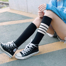 将图片加载到图库查看器,Striped Long Warm Thigh High Stockings Women's Casual Tube Thigh High Socks for School Over Knee High Socks for girls