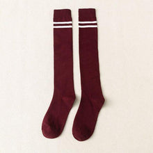 将图片加载到图库查看器,Striped Long Warm Thigh High Stockings Women's Casual Tube Thigh High Socks for School Over Knee High Socks for girls
