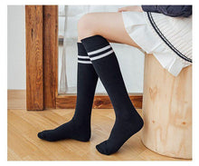 将图片加载到图库查看器,Striped Long Warm Thigh High Stockings Women's Casual Tube Thigh High Socks for School Over Knee High Socks for girls