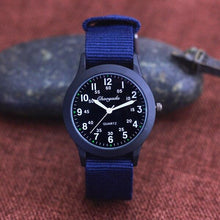 将图片加载到图库查看器,Students Learning Time Quartz Watches Girls Water Resistant Gifts Clock Kids Canvas Fashion Wristwatches Dark Watches For Men Waterproof Field Outdoor Sport Mens Wristwatch With Nylon Band