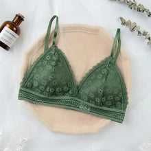 将图片加载到图库查看器,Stunning Hot Look Women's Lace Bra No Steel Ring Beauty Back comfor Wrapped Chest Comfortable Daisy Brassiere Stretch Triangle Cup Padded Underwear 1/2Pcs