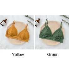 将图片加载到图库查看器,Stunning Hot Look Women's Lace Bra No Steel Ring Beauty Back comfor Wrapped Chest Comfortable Daisy Brassiere Stretch Triangle Cup Padded Underwear 1/2Pcs