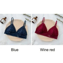 将图片加载到图库查看器,Stunning Hot Look Women's Lace Bra No Steel Ring Beauty Back comfor Wrapped Chest Comfortable Daisy Brassiere Stretch Triangle Cup Padded Underwear 1/2Pcs