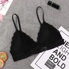 Load image into Gallery viewer, Stunning Women's French Style Lace Bra Girls Triangle Cup Lingerie With Deep V Wireless Underwear Soft Thin Seamless Bra