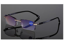 将图片加载到图库查看器,Stylish Fashionable Blue Light Blocking Rimless Reading Glasses Women Men Simple Modern Square Frameless Diopters Glasses Frameless Reading Glasses Blue Light Blocking Rimless Computer Reader Lightweight Anti Glare Filter Eyeglasses