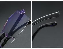 将图片加载到图库查看器,Stylish Fashionable Blue Light Blocking Rimless Reading Glasses Women Men Simple Modern Square Frameless Diopters Glasses Frameless Reading Glasses Blue Light Blocking Rimless Computer Reader Lightweight Anti Glare Filter Eyeglasses