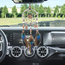 Load image into Gallery viewer, Stylish Hangings Dream Catcher Interior Rear-view Mirror Hanging Decor Car Pendant Grids Nature Feather Wind Chimes Round Ring Circle Handmade Home Decorations Handcrafts Car Charms Pendant Accessories