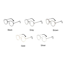 Load image into Gallery viewer, Stylish Reading Glasses With Metal Round Frame For Men & Women Blue Light Blocking Glasses for Women Men Round Metal Frame Clear Lens Computer Eyeglasses