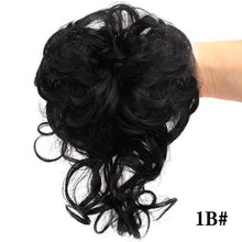 将图片加载到图库查看器,Stylish Synthetic Hair Bun Chignon Messy Curly Hair Band Elastic Scrunchy False Hair Pieces For Women Hairpins Black Brown Clip in Hair Extension For Volumized Hair Buns For Girls