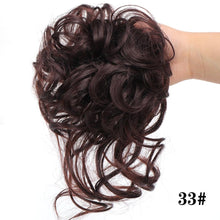 将图片加载到图库查看器,Stylish Synthetic Hair Bun Chignon Messy Curly Hair Band Elastic Scrunchy False Hair Pieces For Women Hairpins Black Brown Clip in Hair Extension For Volumized Hair Buns For Girls