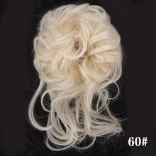 将图片加载到图库查看器,Stylish Synthetic Hair Bun Chignon Messy Curly Hair Band Elastic Scrunchy False Hair Pieces For Women Hairpins Black Brown Clip in Hair Extension For Volumized Hair Buns For Girls