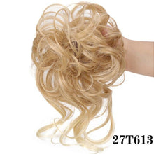 将图片加载到图库查看器,Stylish Synthetic Hair Bun Chignon Messy Curly Hair Band Elastic Scrunchy False Hair Pieces For Women Hairpins Black Brown Clip in Hair Extension For Volumized Hair Buns For Girls