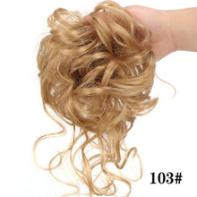 将图片加载到图库查看器,Stylish Synthetic Hair Bun Chignon Messy Curly Hair Band Elastic Scrunchy False Hair Pieces For Women Hairpins Black Brown Clip in Hair Extension For Volumized Hair Buns For Girls