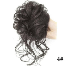 将图片加载到图库查看器,Stylish Synthetic Hair Bun Chignon Messy Curly Hair Band Elastic Scrunchy False Hair Pieces For Women Hairpins Black Brown Clip in Hair Extension For Volumized Hair Buns For Girls