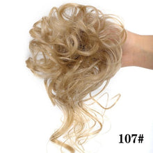 将图片加载到图库查看器,Stylish Synthetic Hair Bun Chignon Messy Curly Hair Band Elastic Scrunchy False Hair Pieces For Women Hairpins Black Brown Clip in Hair Extension For Volumized Hair Buns For Girls