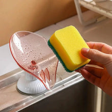 Load image into Gallery viewer, Suction Cup Soap Dish Holder Leaf-Shape Self-Draining Soap Saver Box Not Punched for Shower Bathroom Kitchen Soap Dishes Sponge Container with Suction Cup Leaf Shape Self Draining for Bathroom Kitchen Sink
