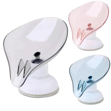Load image into Gallery viewer, Suction Cup Soap Dish Holder Leaf-Shape Self-Draining Soap Saver Box Not Punched for Shower Bathroom Kitchen Soap Dishes Sponge Container with Suction Cup Leaf Shape Self Draining for Bathroom Kitchen Sink