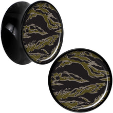 Load image into Gallery viewer, Black Acrylic Tiger Camo Print Saddle Plug Set 18mm