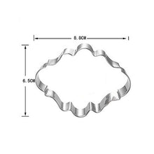 Load image into Gallery viewer, Sugar Biscuit Mold 3Pcs Plaque Cutter Cookies Frame Cake Oval Square Rectangle Fancy Stainless Cookie Mold Plaque Frame Cookie Cutter Set Square Frame Fancy Oval Rectangle And Photo Plaques Frame Fondant Cutters