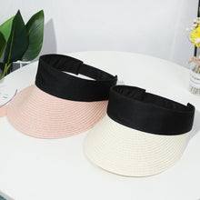 将图片加载到图库查看器,Summer Adjustable Empty Top Hat Portable Foldable Women's Beach Hat Wide Brim Women Sun Hat Fashion Casual Comfortable Cap Visors For Outdoor Activities