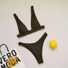 将图片加载到图库查看器,Summer Bikini Stylish Swimwear Women Halter Push Up Bikini Women's Neck Triangle Bikini Set Leopard Print Two Piece Swimsuits Set Swimsuit Female Lemon Print Bandage Bathing Suit