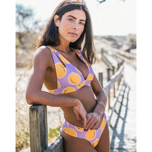 将图片加载到图库查看器,Summer Bikini Stylish Swimwear Women Halter Push Up Bikini Women's Neck Triangle Bikini Set Leopard Print Two Piece Swimsuits Set Swimsuit Female Lemon Print Bandage Bathing Suit