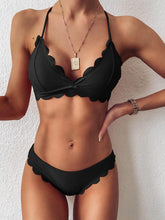 将图片加载到图库查看器,Summer Blue Bikini Women Swimwear Female Swimsuit Women’s Floral Print Lace-up Strapless Padded Comfortable Swimwear Bathing Suit Two-pieces Bikini Set Knotted Bathing Swim Suit
