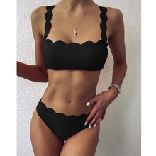 将图片加载到图库查看器,Summer Blue Bikini Women Swimwear Female Swimsuit Women’s Floral Print Lace-up Strapless Padded Comfortable Swimwear Bathing Suit Two-pieces Bikini Set Knotted Bathing Swim Suit