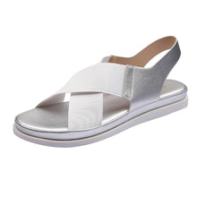 Load image into Gallery viewer, Summer Comfy Slip On Women Sandals Elastic Textile Sandals Casual Beach Shoes For Woman Classics Non-slip Lightweight Flat Sandals Fashion Sandals Ankle Strap Flat Sandals