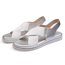 Load image into Gallery viewer, Summer Comfy Slip On Women Sandals Elastic Textile Sandals Casual Beach Shoes For Woman Classics Non-slip Lightweight Flat Sandals Fashion Sandals Ankle Strap Flat Sandals